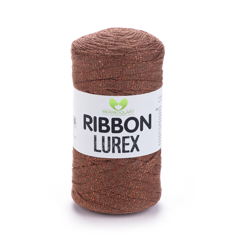 Light Braun Cotton Ribbon Lurex 10mm 125m