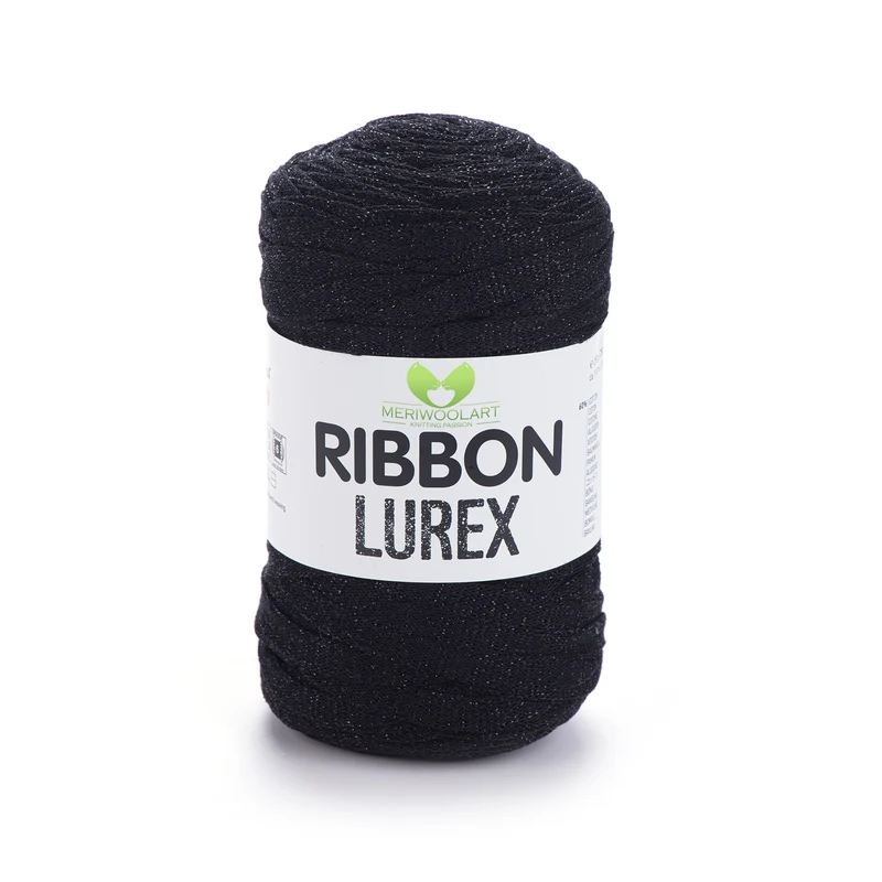 Black Dots Cotton Ribbon Lurex 10mm 125m
