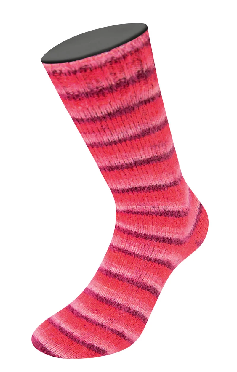 Lana Grossa Meilenweit 100gr Cosy Socks Soft Stripes