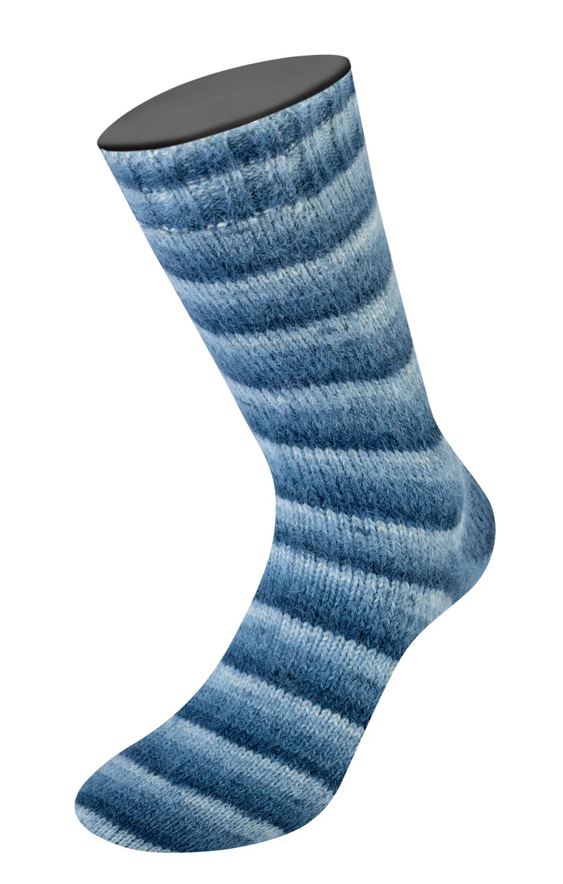 Lana Grossa Meilenweit 100gr Cosy Socks Soft Stripes
