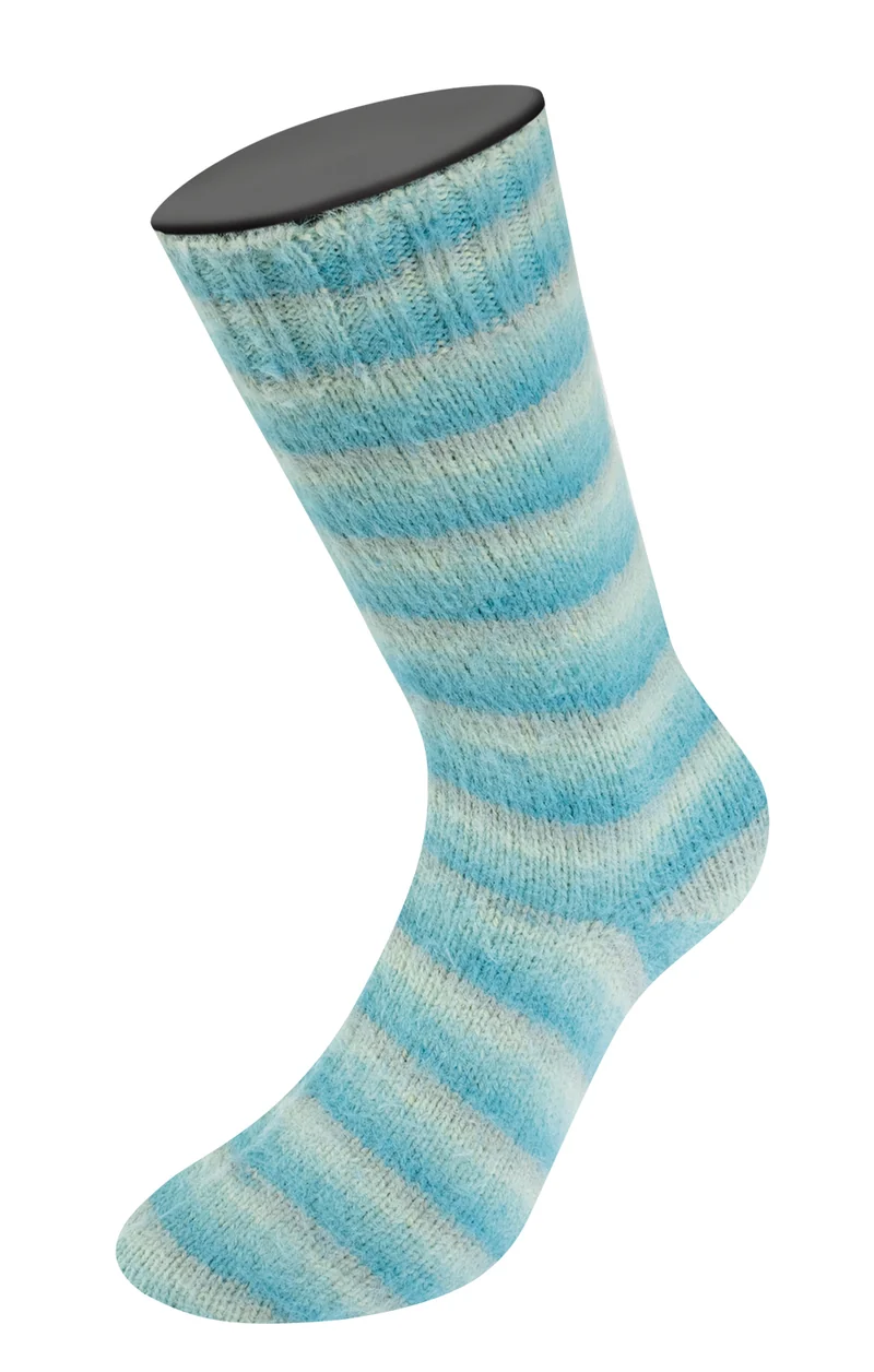 Lana Grossa Meilenweit 100gr Cosy Socks Soft Stripes