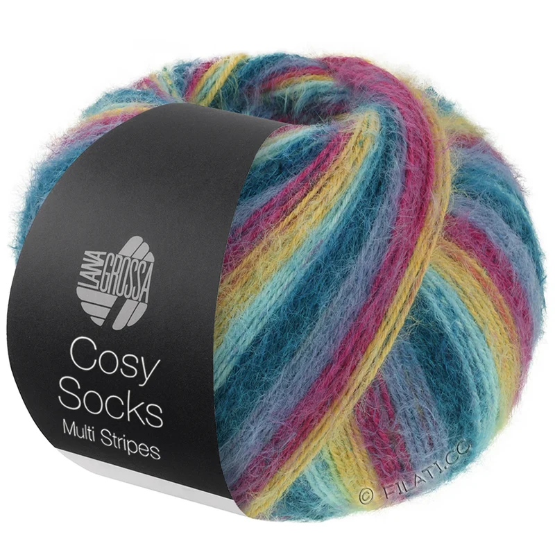 Lana Grossa Meilenweit 100gr Cosy Socks Multi Stripes