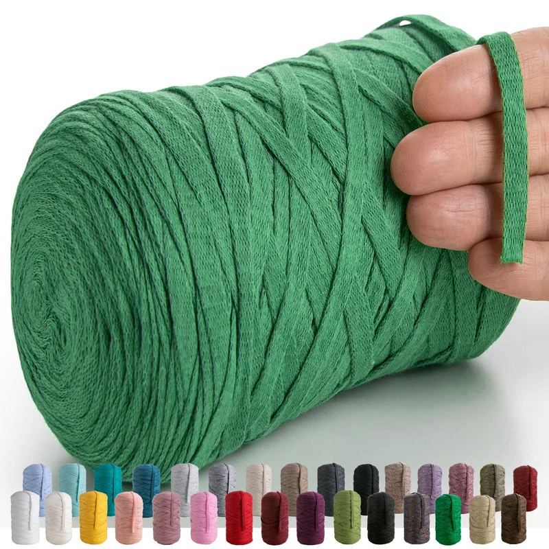 Green Cotton Ribbon 10mm 150m