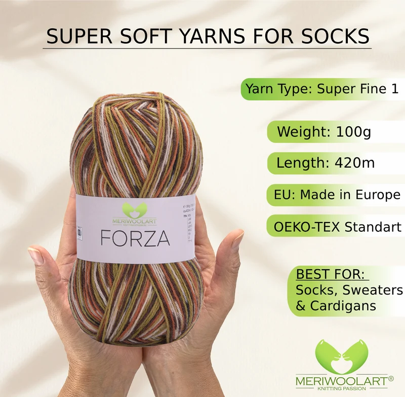 FORZA 2511 WOOL SOCK YARN 100g 420