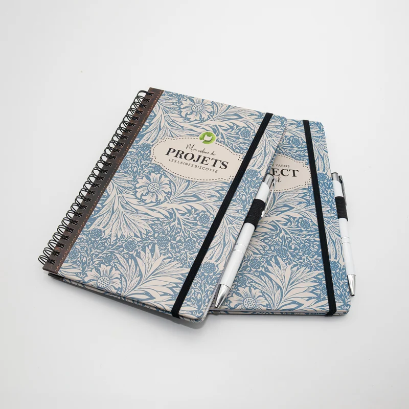 My Biscotte Yarns Project Notebook - with pen