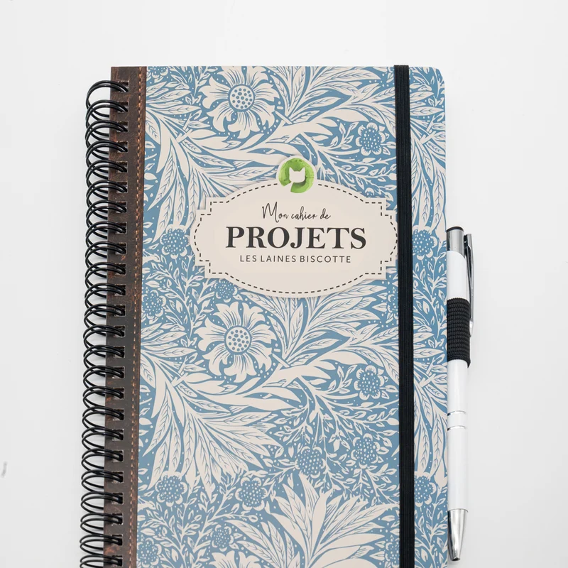 My Biscotte Yarns Project Notebook - with pen