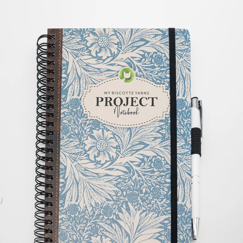 My Biscotte Yarns Project Notebook - with pen