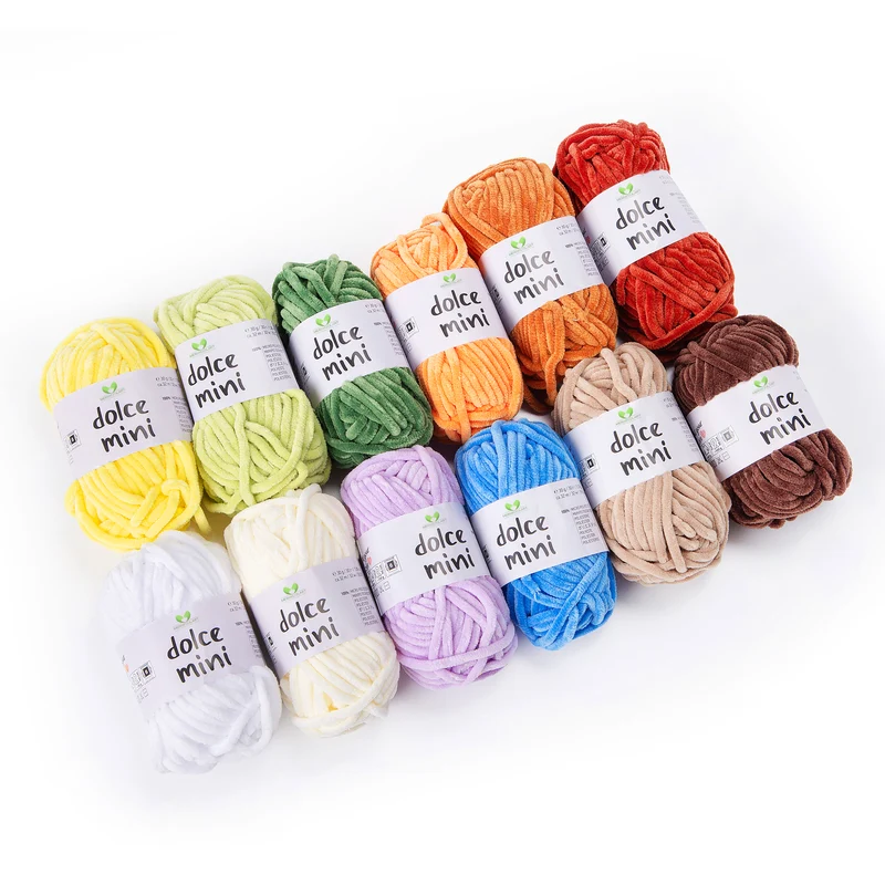 Multicolor Chenille Yarn Set A – 12 x 30 g