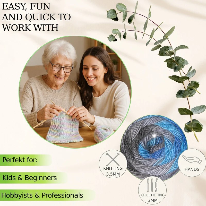 STYLISH ALPACA WOOL YARN 7709 WOOL 150g 525m