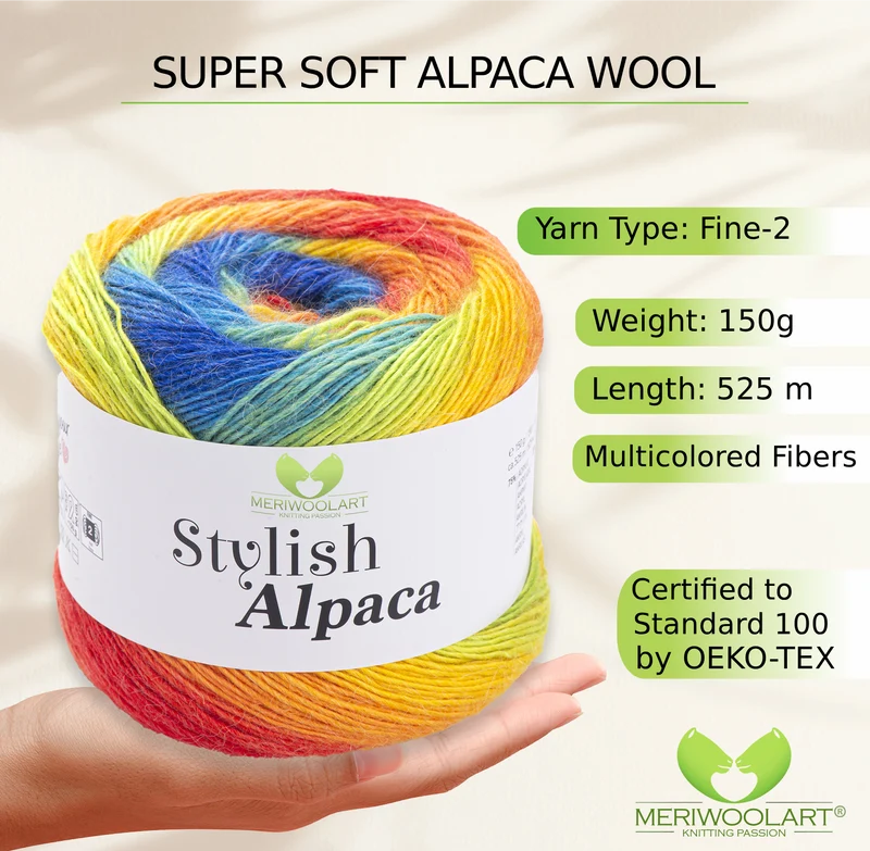STYLISH ALPACA WOOL YARN 7708 WOOL 150g 525m