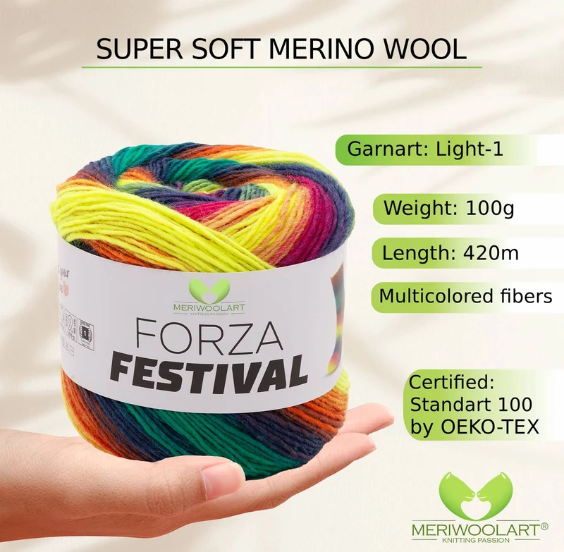FORZA FESTIVAL 2917 WOOL YARN 100g 420