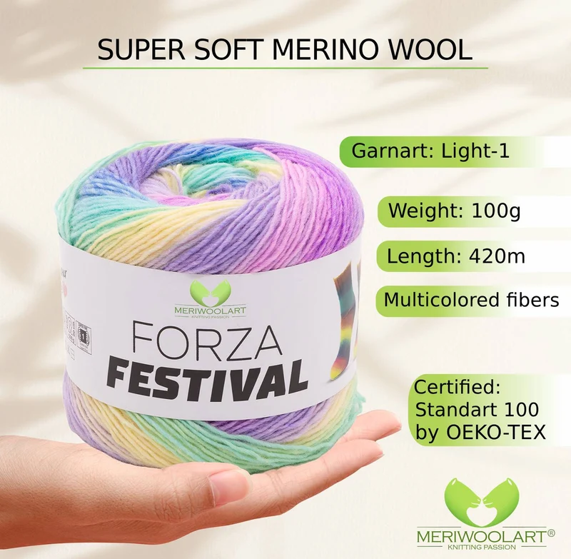 FORZA FESTIVAL 2916 WOOL YARN 100g 420