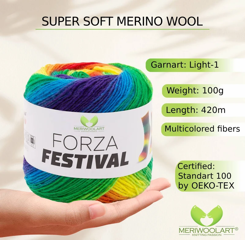 FORZA FESTIVAL 2914 WOOL YARN 100g 420