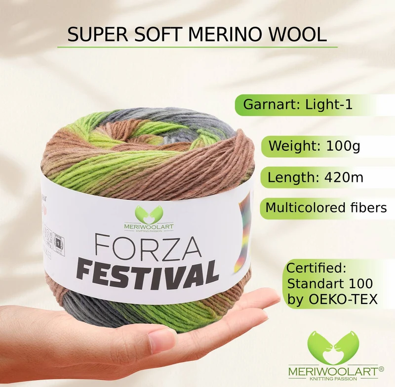 FORZA FESTIVAL 2910 WOOL YARN 100g 420