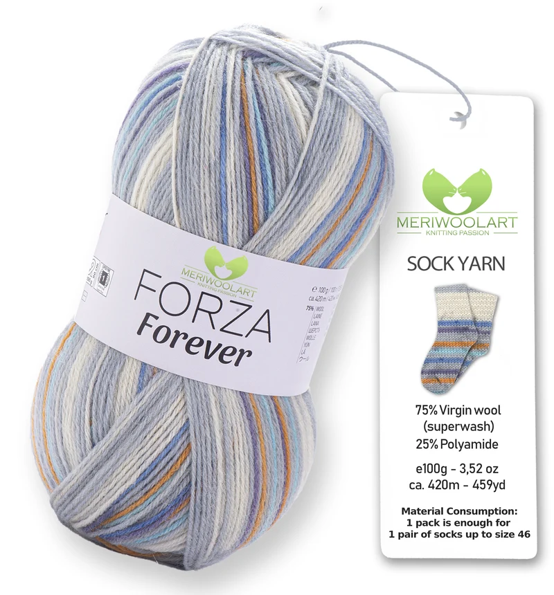 FORZA FOREVER 2713 WOOL SOCK YARN 100g 420