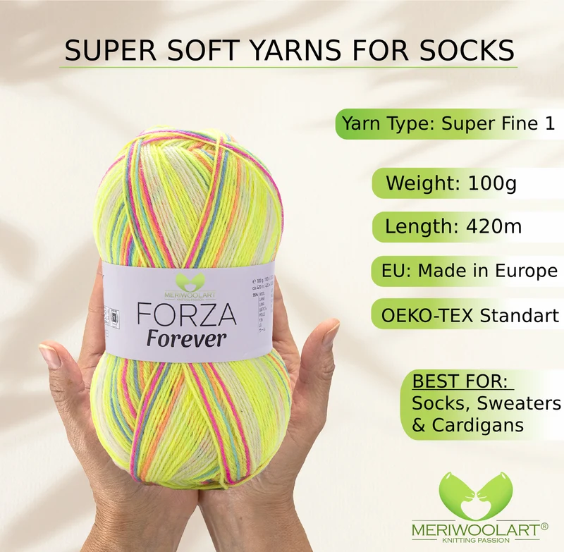 FORZA FOREVER 2710 WOOL SOCK YARN 100g 420