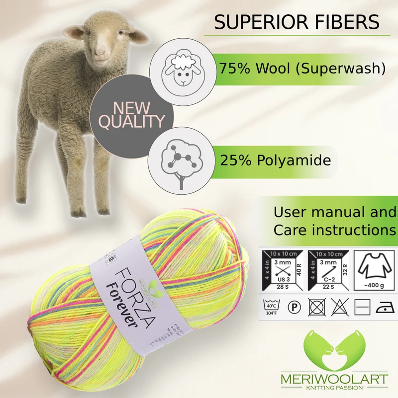 FORZA FOREVER 2710 WOOL SOCK YARN 100g 420