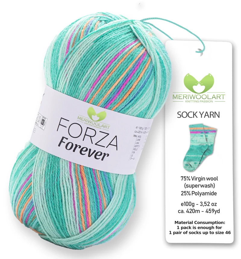 FORZA FOREVER 2708 WOOL SOCK YARN 100g 420