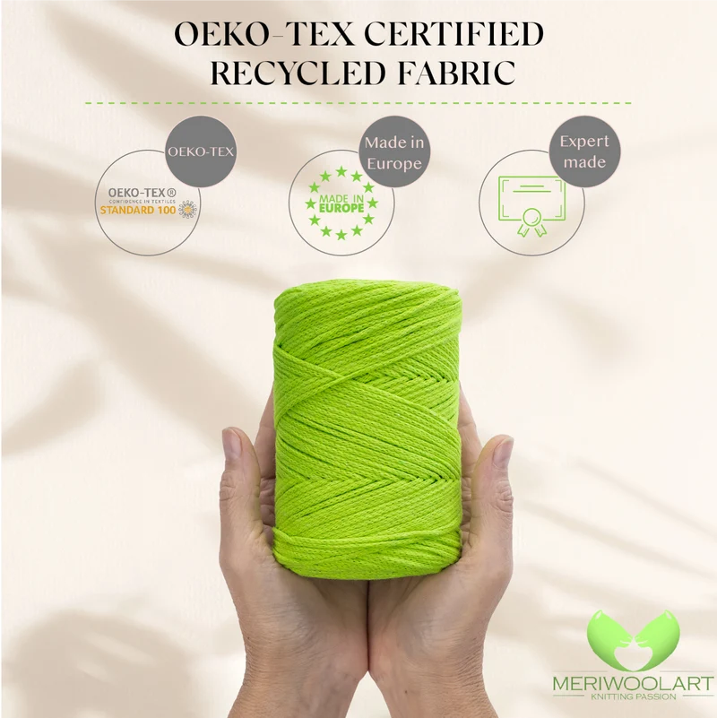 Neon Yellow Macramé Cotton 2mm 250m