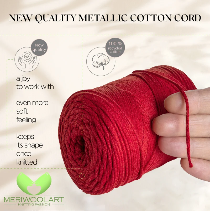 Red Macramé Cotton 2mm 250m