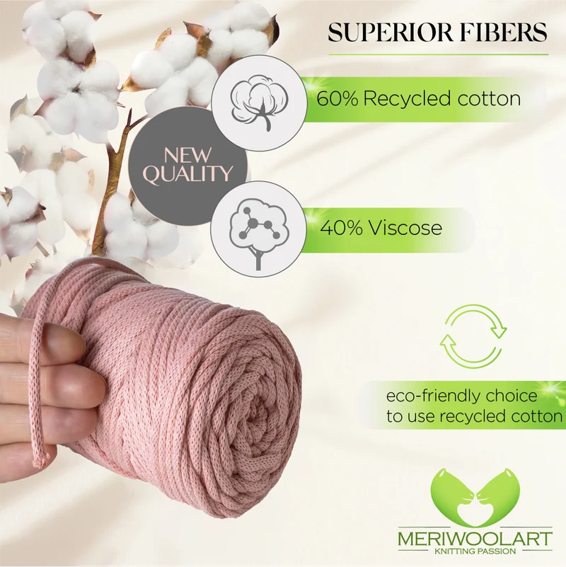 Light Pink Macramé Cord 4mm 85m