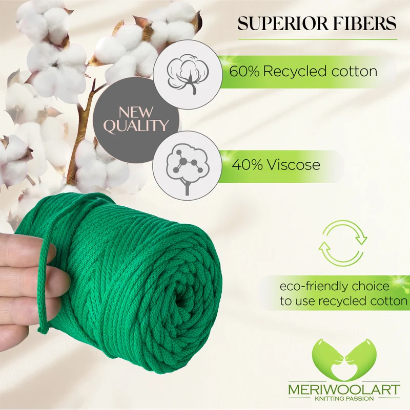 Green Macramé Cord 4mm 85m