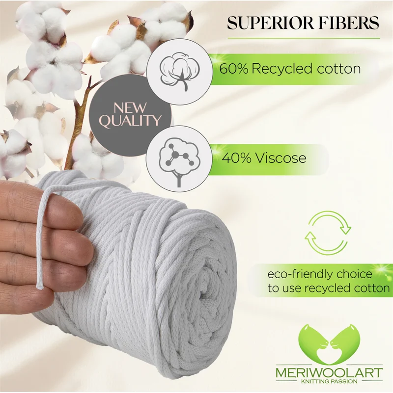 White Macramé Cord 4mm 85m