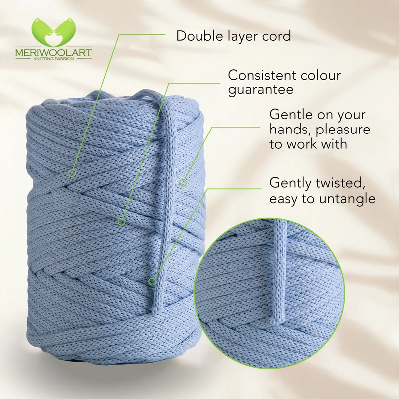 Baby Blue Macramé Cord 6mm 85m
