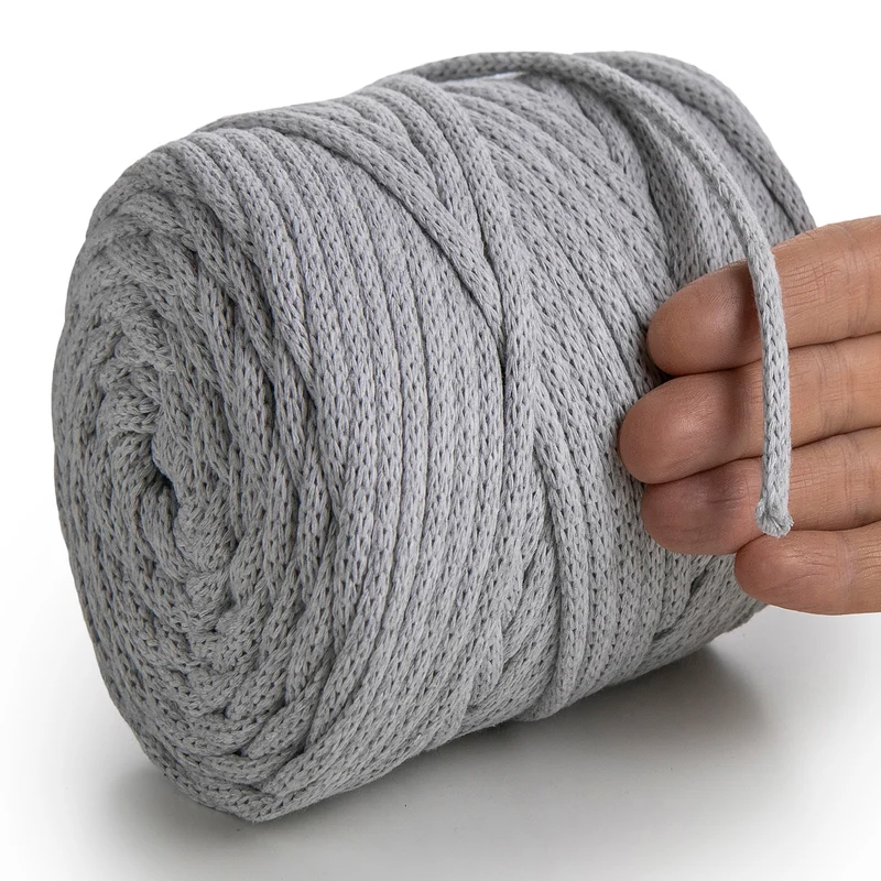 Light Gray Macramé Cord 6mm 85m