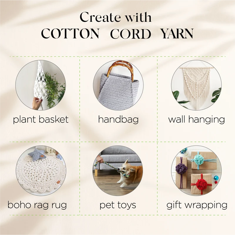 Light Gray Macramé Cord 6mm 85m