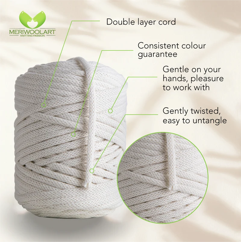 Natural Macramé Cord 6mm 85m