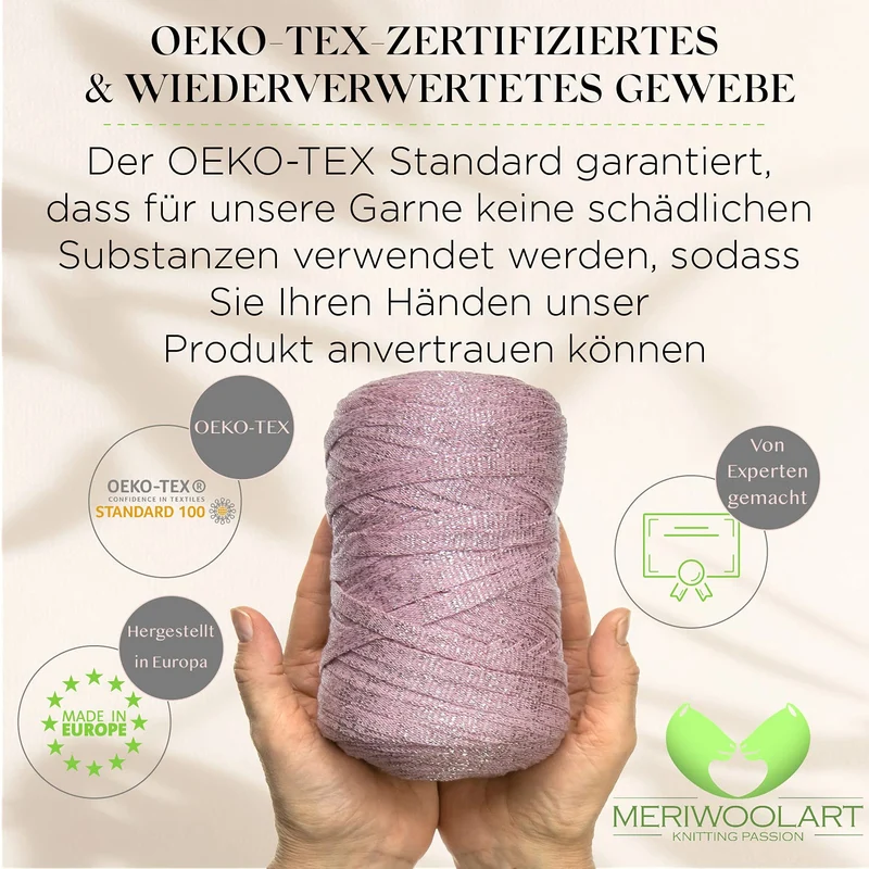 Pink Cotton Ribbon Lurex 10mm 125m
