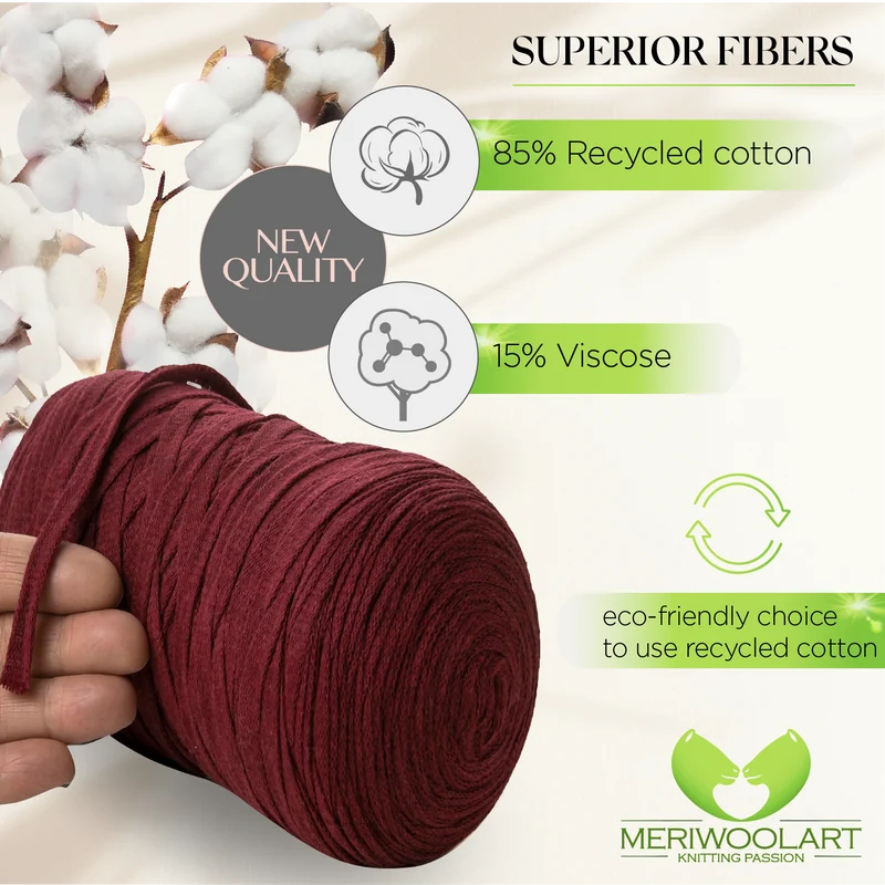 Burgundy Cotton Ribbon 10mm 150m