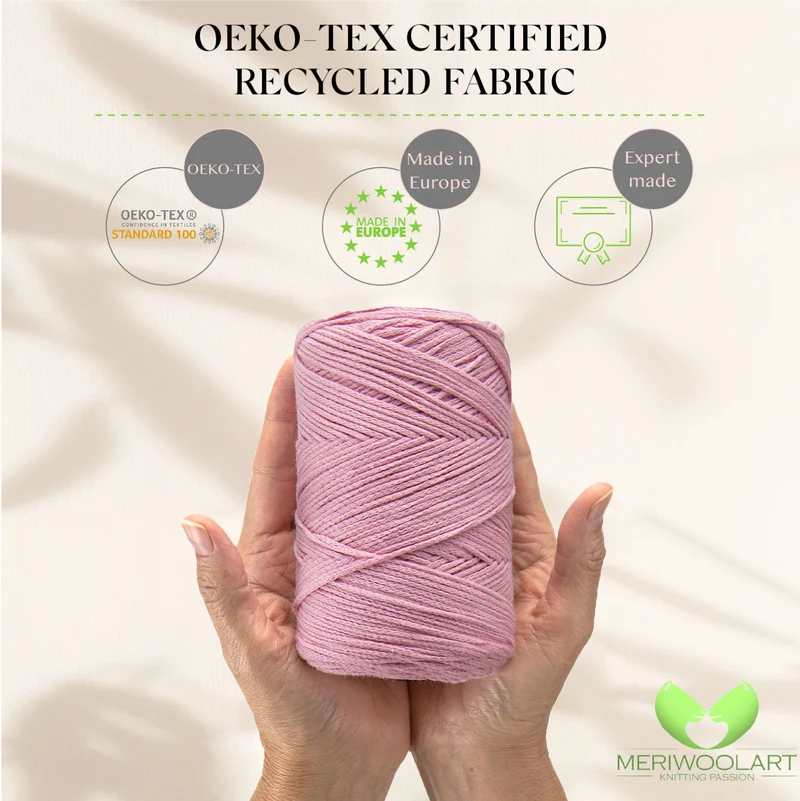 Pink Macramé Cotton 2mm 250m