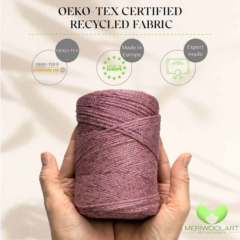 Plum Macrame Cotton Lurex 2mm 225m