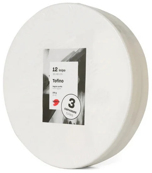 3-Pk regular round canvases 12 in 370g/13oz