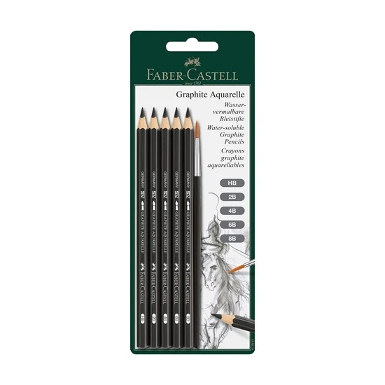 Set of 6 castell 9000 graphite pencils for artists