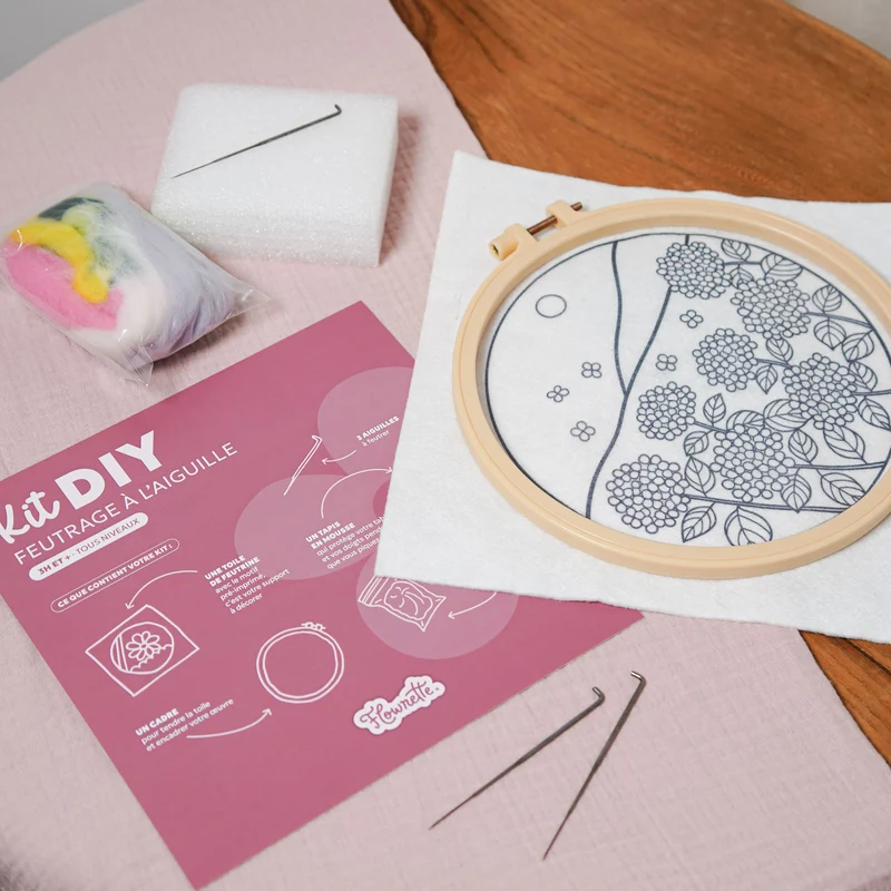 Kit DIY feutrage à l'aiguille Hortensia