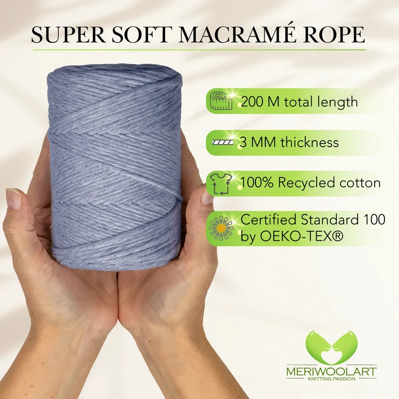 Jeans Single Twisted Macramé 3mm 200m