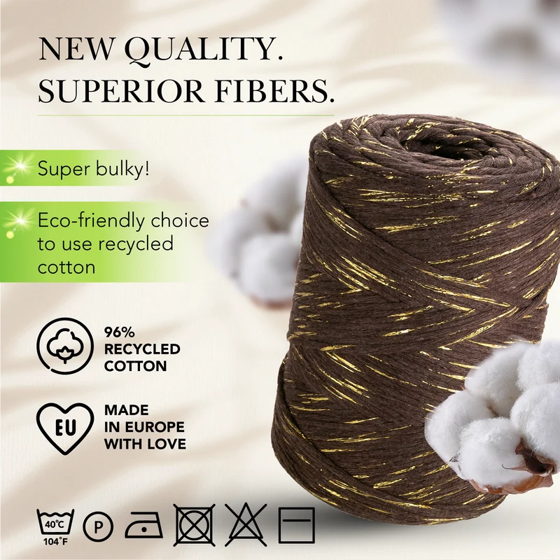 Brown Lurex Single Twisted Macramé 3mm 200m