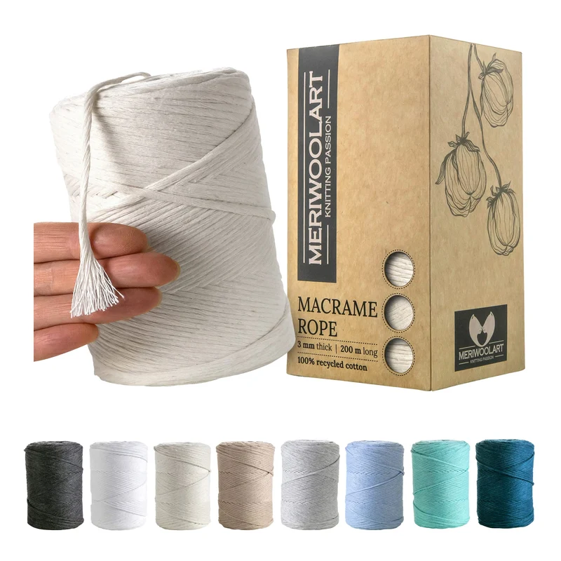 Natural Single Twisted Macramé 3mm 200m