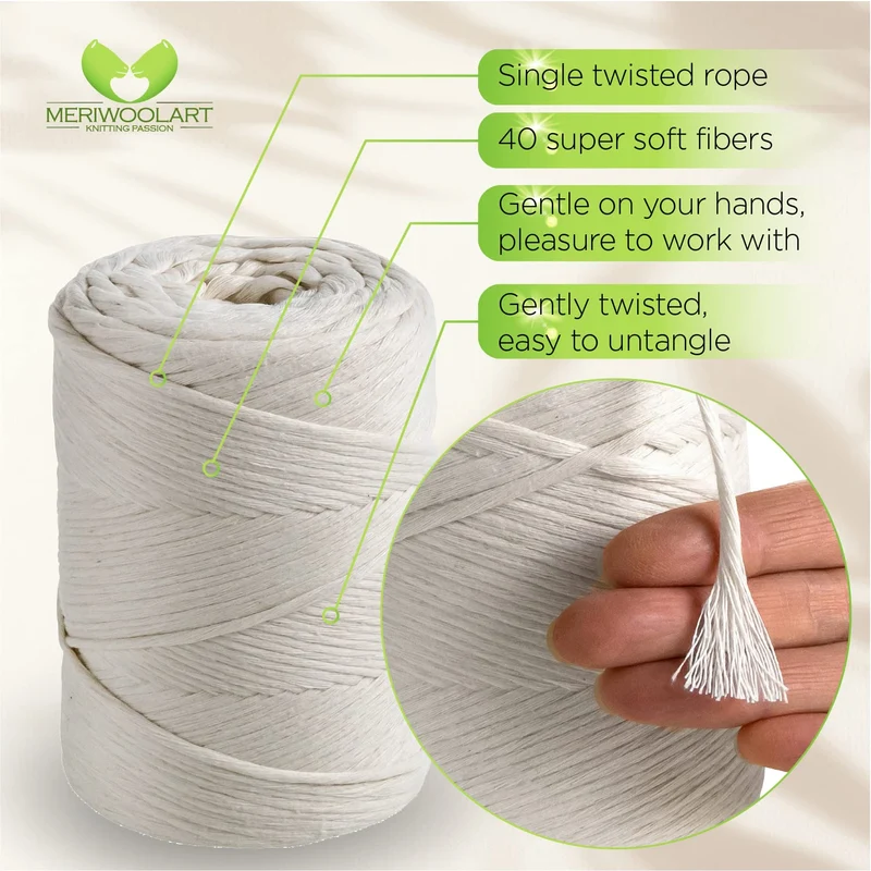 Natural Single Twisted Macramé 3mm 200m