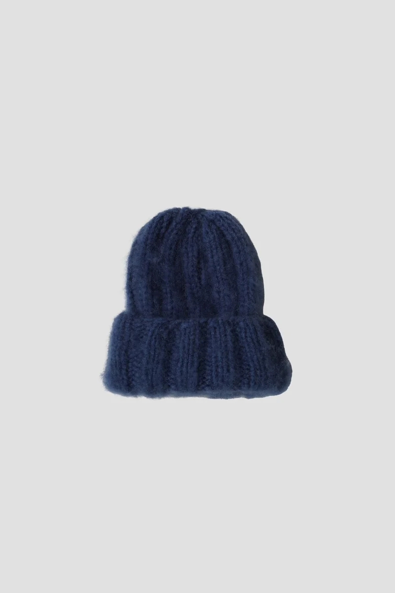 Ella Cashmere Beanie - night blue