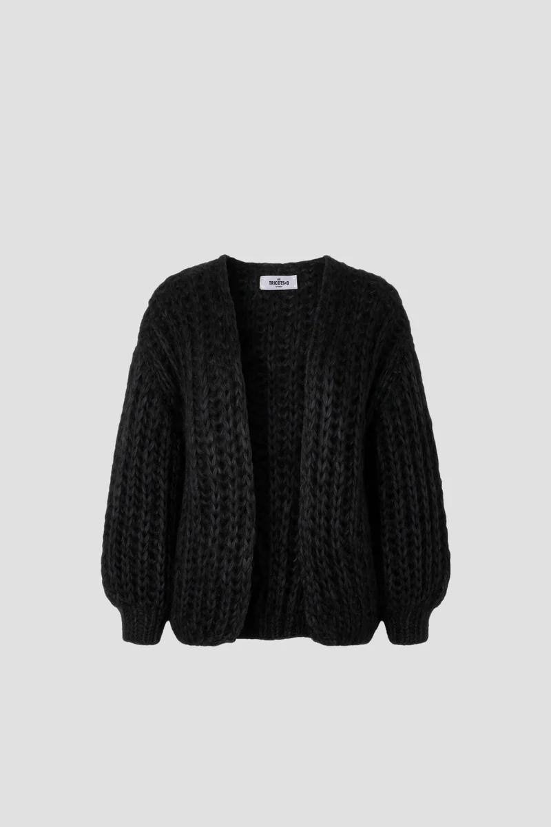 Audrey Cardigan Short Rib Black