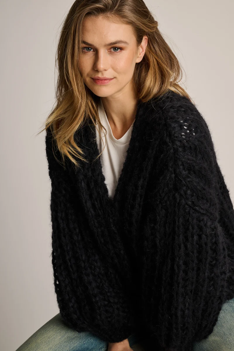 Audrey Cardigan Short Rib Black