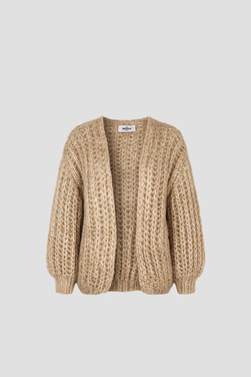 Audrey Cardigan Short Rib Sand Melange