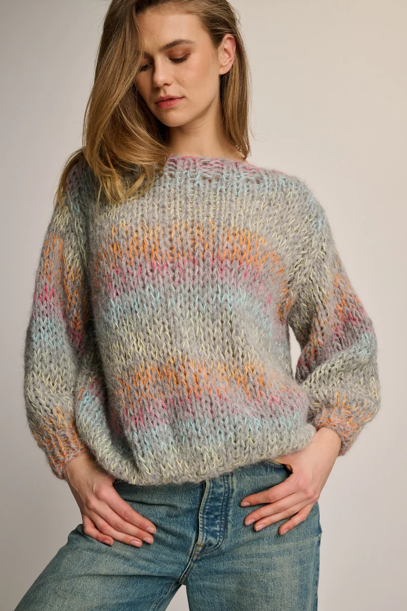 Amy Pullover Round Neck Grey Multi