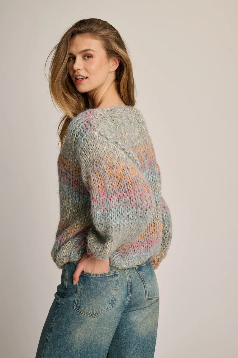 Amy Pullover Round Neck Grey Multi