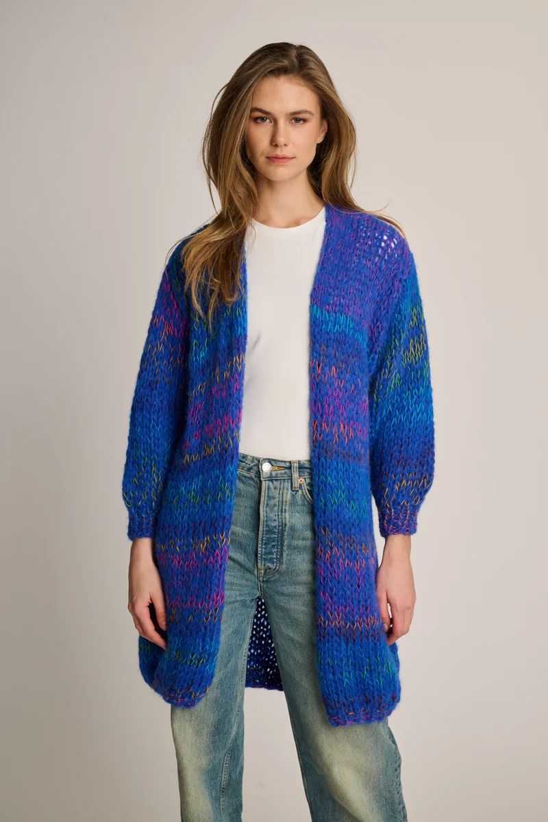 Celine Cardigan Long Cobalt Multi