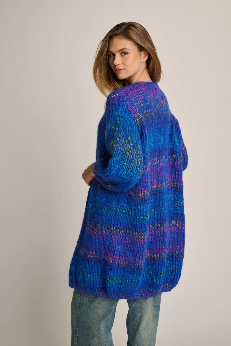 Celine Cardigan Long Cobalt Multi
